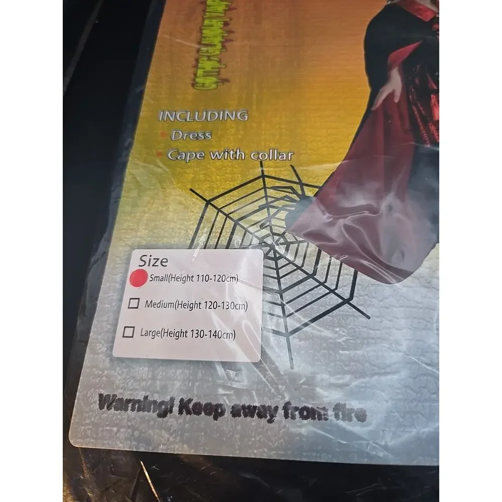 Gothic Glamour Girl Childrens Costume Size Small (Height‎ 110-120cm)